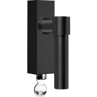 Draaikiep raamkruk Mat zwart PVD One Piet Boon PBL20- DKLOCK Afsluitbaar 121mm